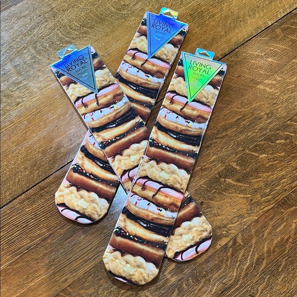 NWT Donut Socks!! Living Royal brand-3 pair - Picture 1 of 7